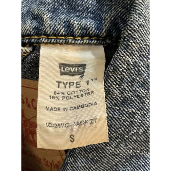 Levis‎ Jacket Type 1 Iconic Denim Trucker Western Rodeo Jean Jacket Size Small - Picture 6 of 9